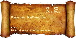 Kapros Rafaella névjegykártya